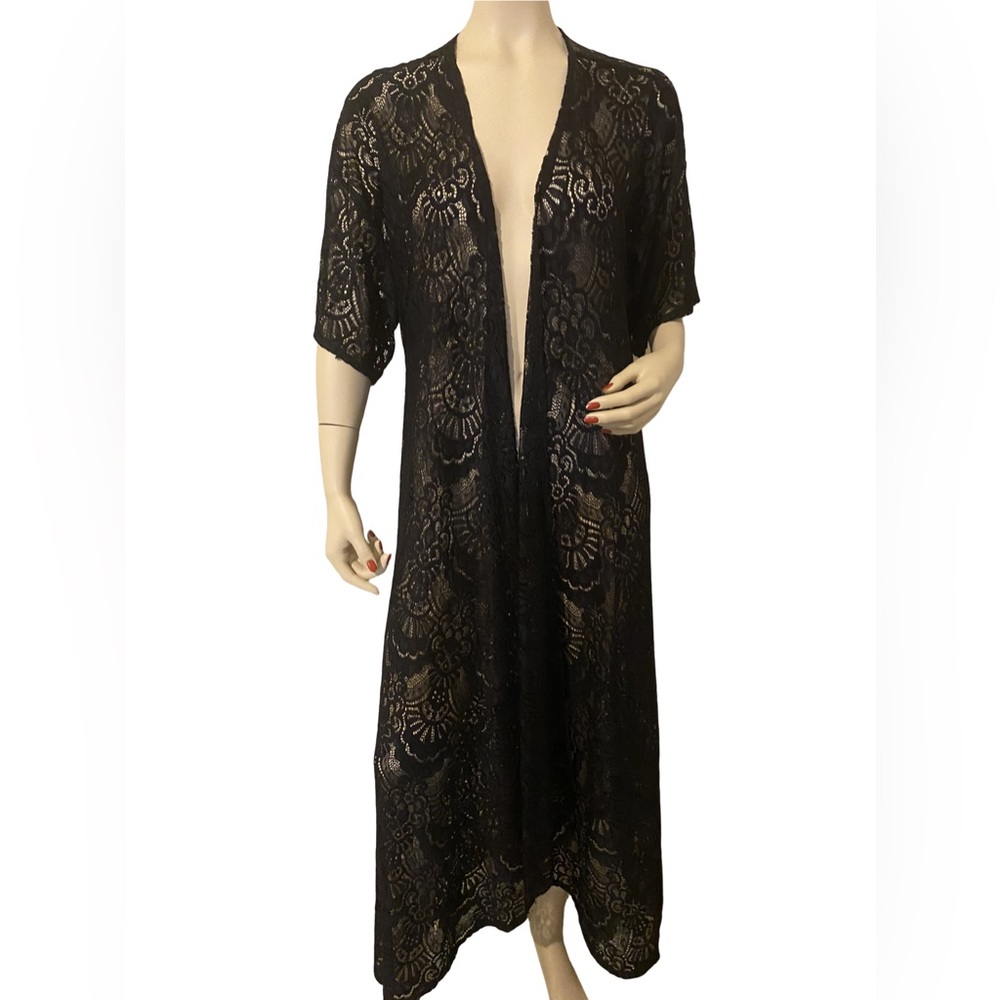 Black lace pull over